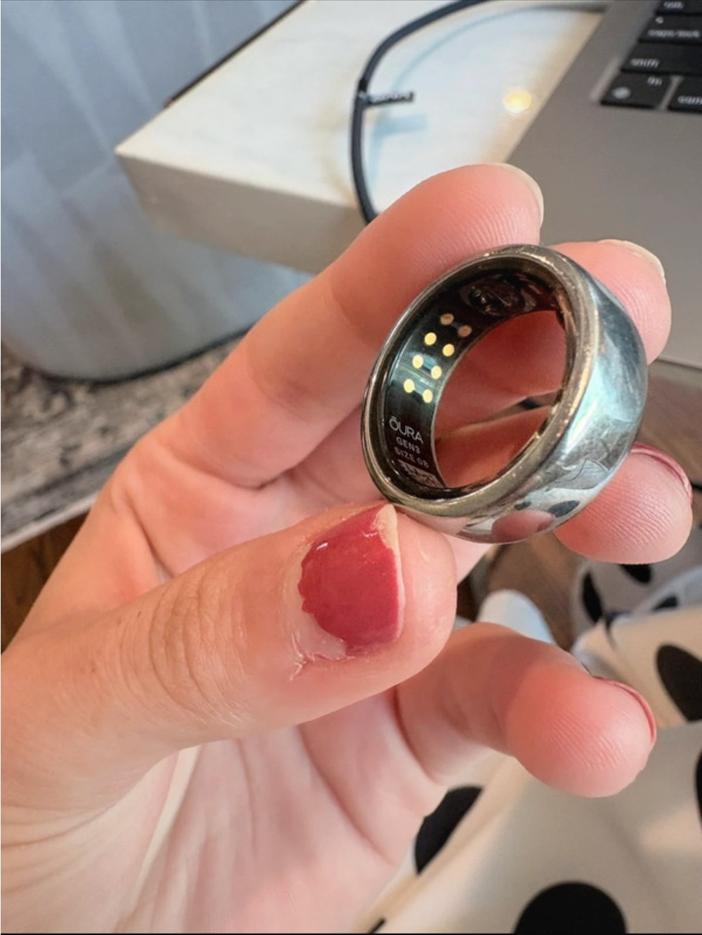 Oura Ring in Polished Silver size 8 gen 3